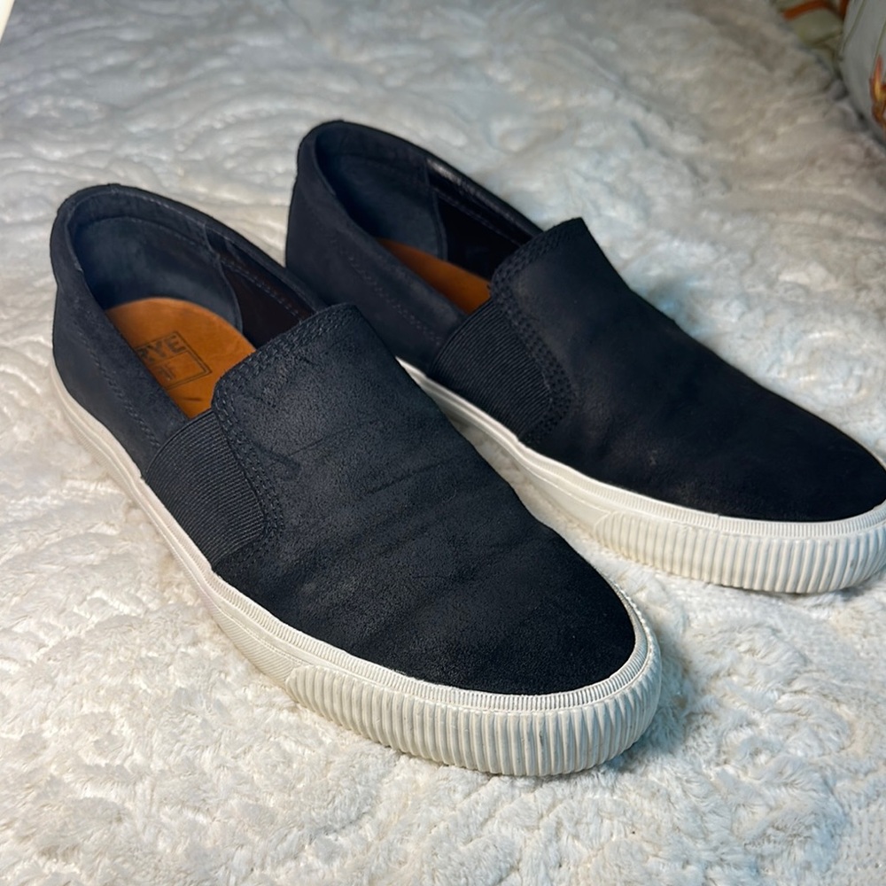 Frye Black leather smooth suede Slip-On Sneaker Sz 9